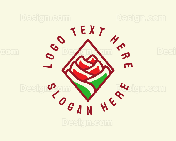 Rose Flower Garden Logo