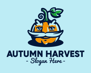 Old Man Pumpkin Farmer logo design