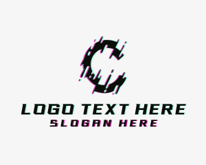 Animation - Animation Glitch Letter C logo design