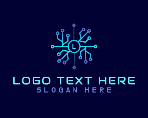 Technological - Circuit Network Letter logo design
