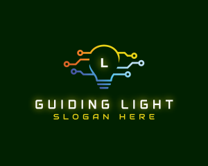 Technology Circuit Bulb logo design