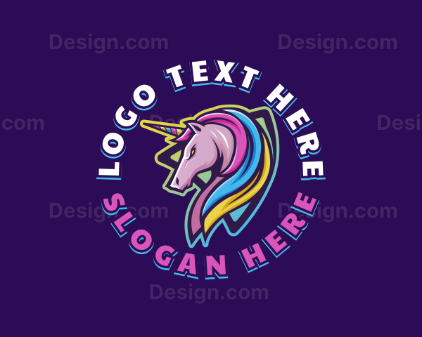 Unicorn Rainbow Horse Logo