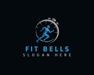 Stopwatch Fitness Runner logo design