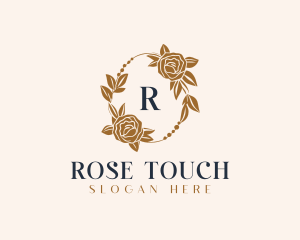 Elegant Rose Wreath logo