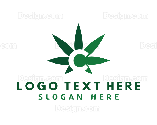 Green Cannabis Marijuana Letter C Logo