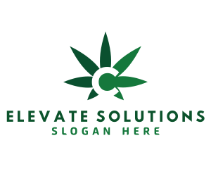 Green Cannabis Marijuana Letter C logo