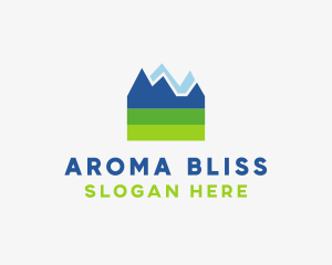 Mountain Field Scenery logo design