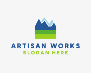 Mountain Field Scenery logo design