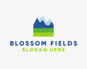 Mountain Field Scenery logo design