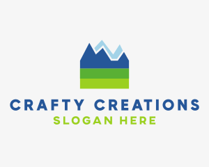 Mountain Field Scenery logo design