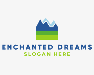 Mountain Field Scenery logo design