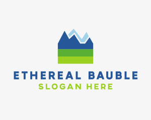 Mountain Field Scenery logo design