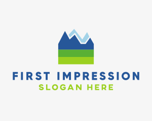 Mountain Field Scenery logo design