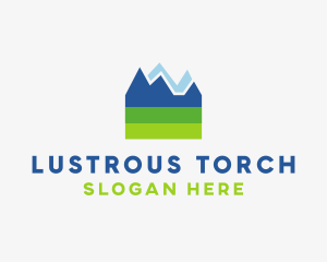 Mountain Field Scenery logo design