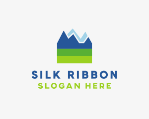 Mountain Field Scenery logo design