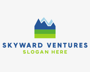 Mountain Field Scenery logo design