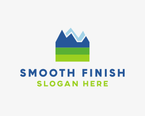 Mountain Field Scenery logo design