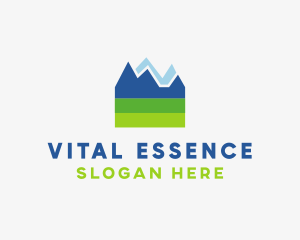 Mountain Field Scenery logo design