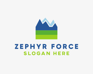 Mountain Field Scenery logo design