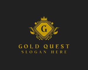 Gold Crown Shield  logo design