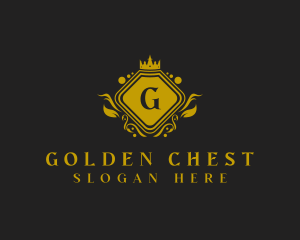 Gold Crown Shield  logo design