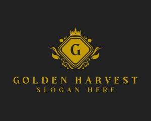 Gold Crown Shield  logo design