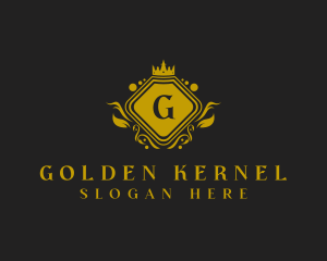 Gold Crown Shield  logo design