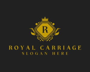 Gold Crown Shield  logo design