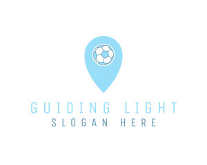 Soccer Location Pin logo design