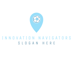 Soccer Location Pin logo design