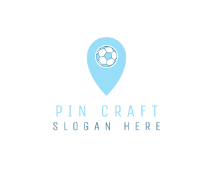 Soccer Location Pin logo design