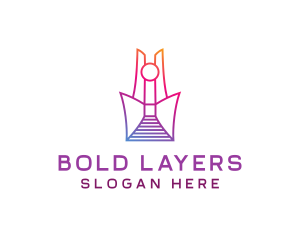 Geometric Tower Structure logo design