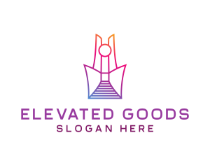 Geometric Tower Structure logo design