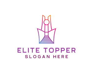 Geometric Tower Structure logo design