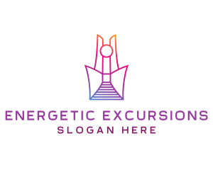 Geometric Tower Structure logo design