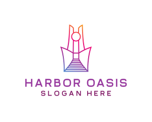 Geometric Tower Structure logo design