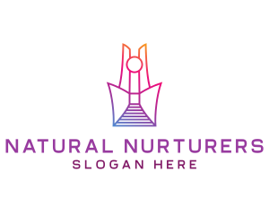 Geometric Tower Structure logo design