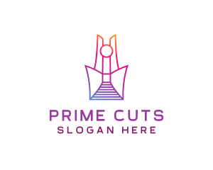 Geometric Tower Structure logo design