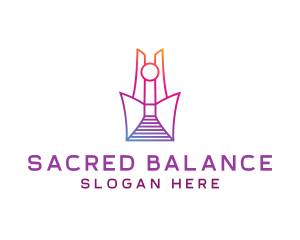 Geometric Tower Structure logo design