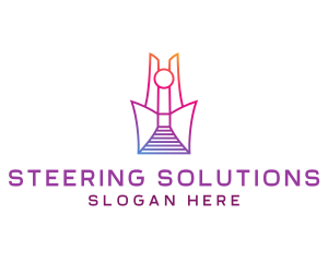 Geometric Tower Structure logo design