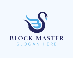 Blue Swan Letter B logo design