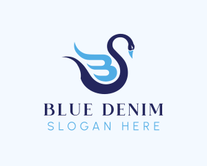 Blue Swan Letter B logo design