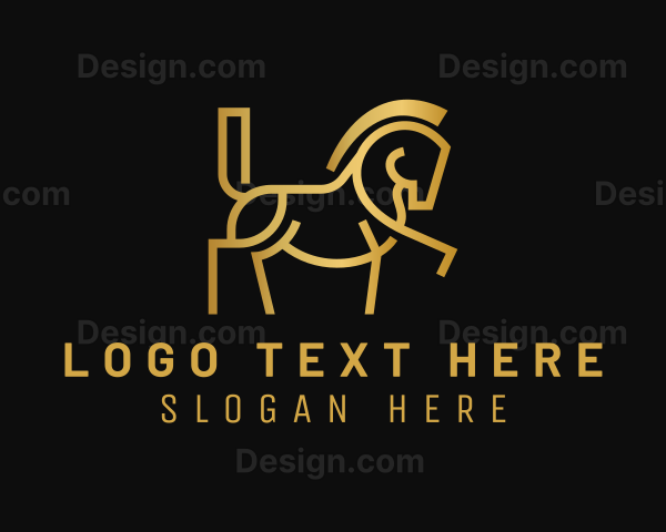 Gold Gradient Horse Logo