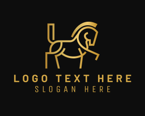 Gold Gradient Horse logo