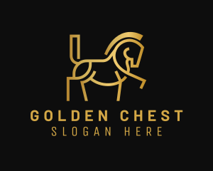 Gold Gradient Horse logo design