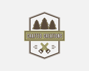 Handsaw Tree Lumberjack logo design