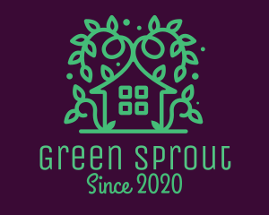 Magical Green Garden House logo design