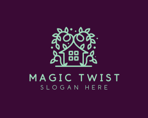 Magical Green Garden Home logo design