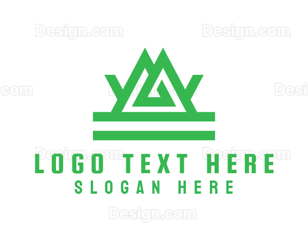 Green Tribal Mountain Logo
