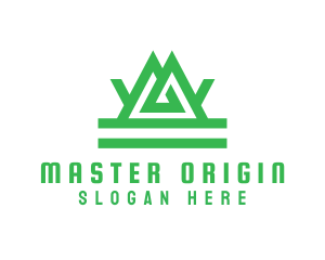 Green Tribal Mountain logo design